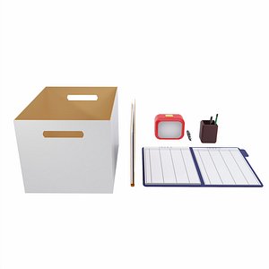 3D Office items lowpoly 3d model