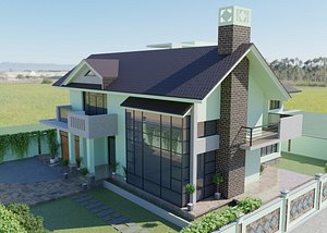 Modern House 01 3D model