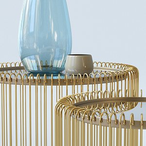 table wire brass furniture 3D model