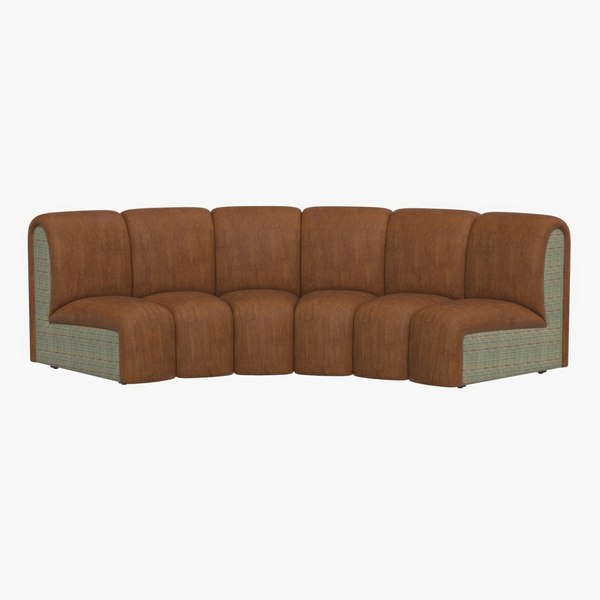 3D модель Модульный секционный диван Infinity Cognac Velvet ...
