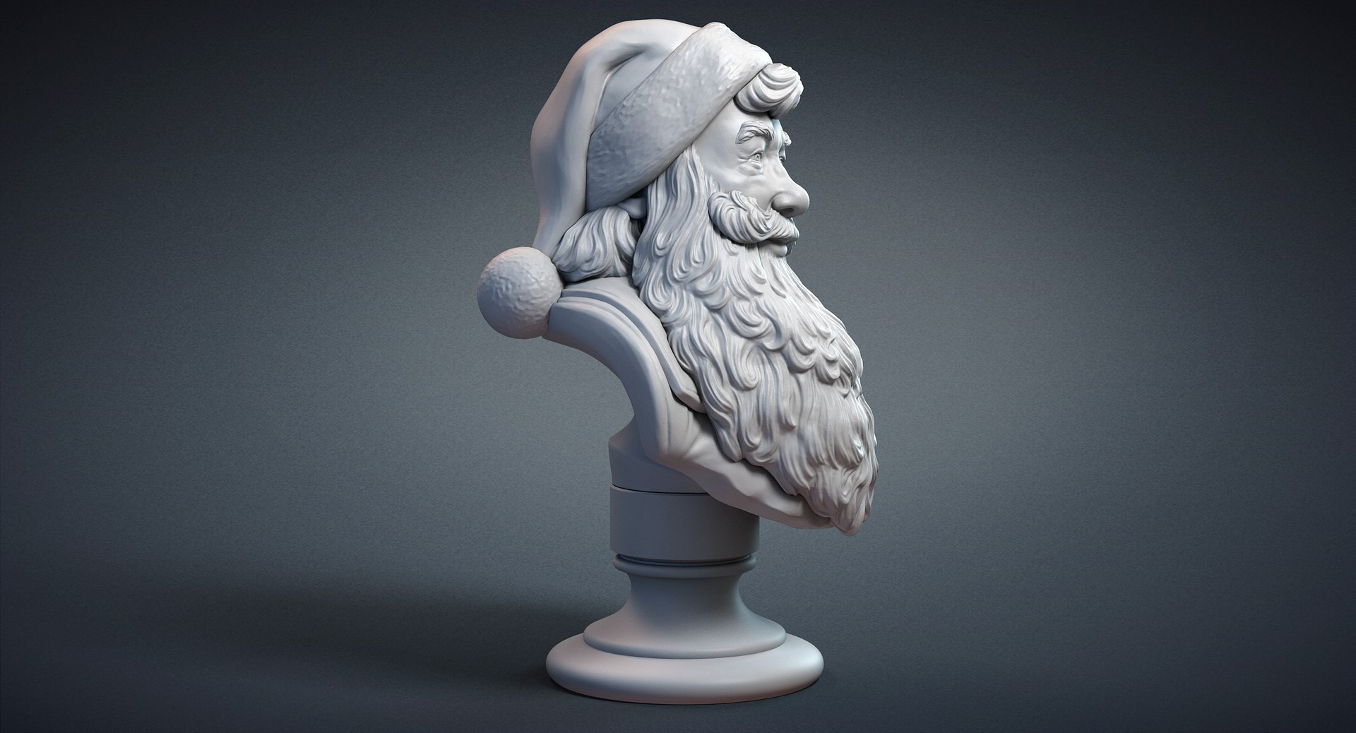 Santa Claus Bust Sculpture Obj