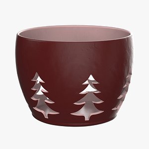 Tealight Candle Holder With Tree Holes 3D model