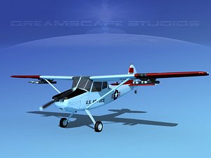 3D propeller cessna o-1e bird dog