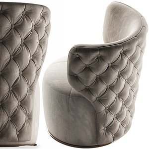 3D buttoned swivel chair model