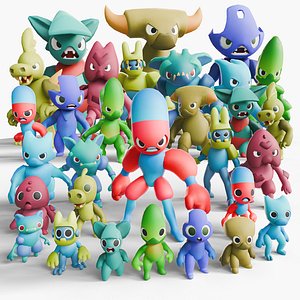 3D Cartoon Monsters Pack 07