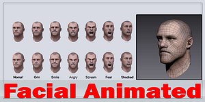 Realistic Male Head - Facial Animated