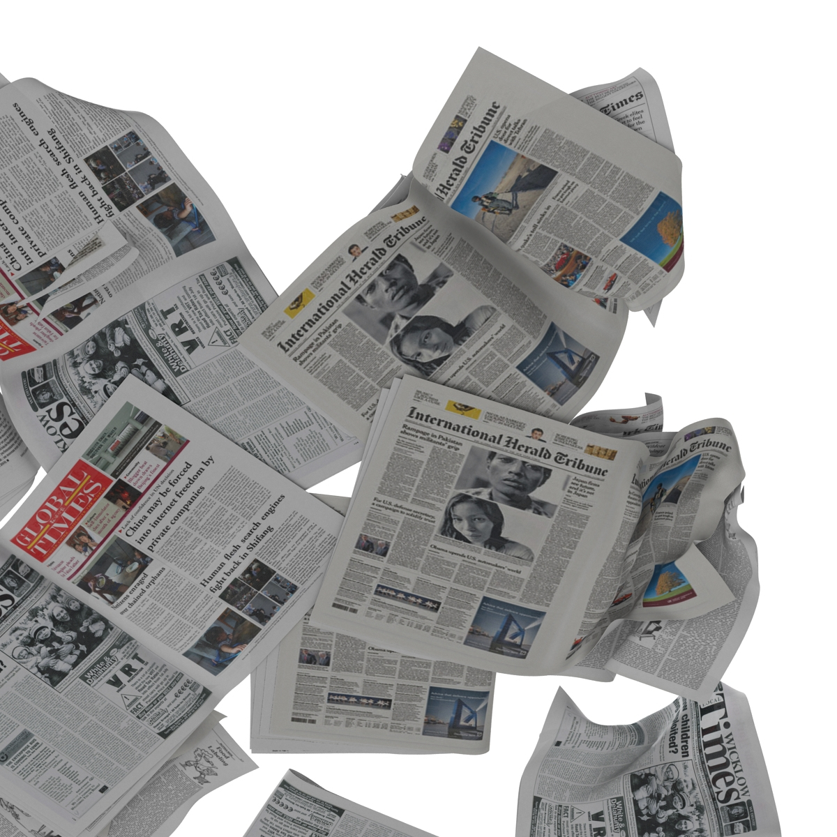 3d model newspaper litter 4 modeled