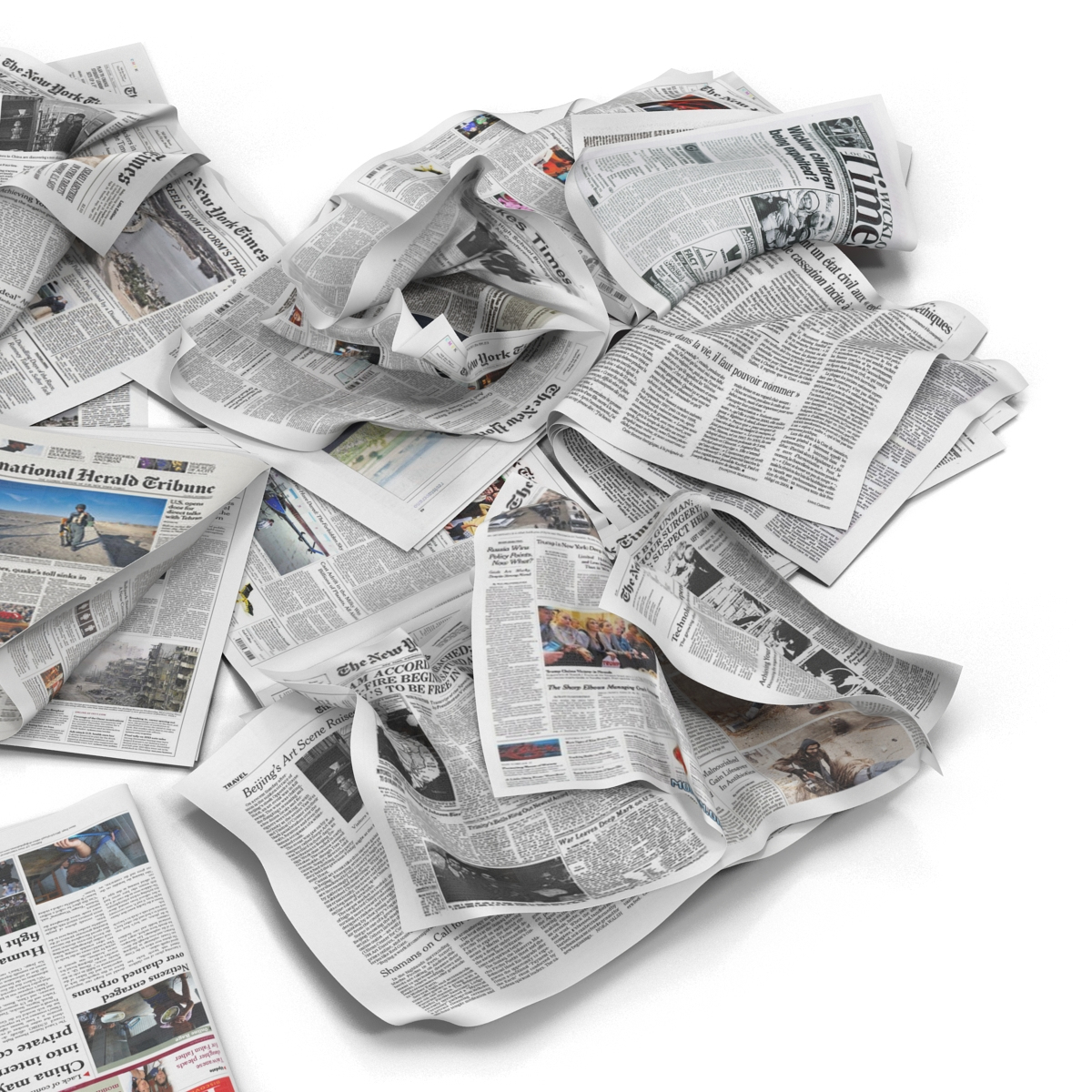 3d model newspaper litter 4 modeled