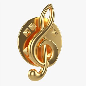 3D Music clef pin
