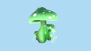 Fantasy Mushroom A05 Green - Scene Backdrop Design 3D model