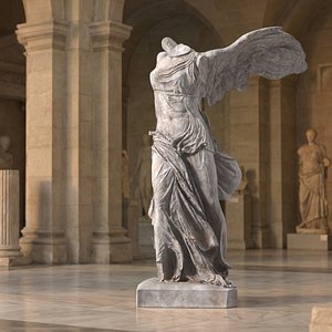 3D Samothrace Winged Victory Marble Statue model