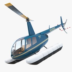 helicopter robinson r44 floats 3d model
