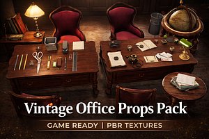 3D Vintage Office Props Pack