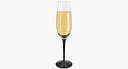 Black Stem Champagne Glass 3D Model