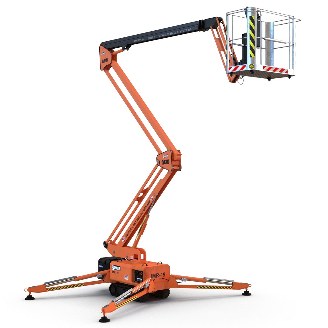 Telescopic Boom Lift Orange 3D model preview