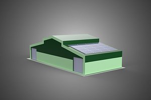 SOLAR PANEL GRANARY SHED DEPOT BARN FARM AGRICULTURAL WAREHOUSE 3D model