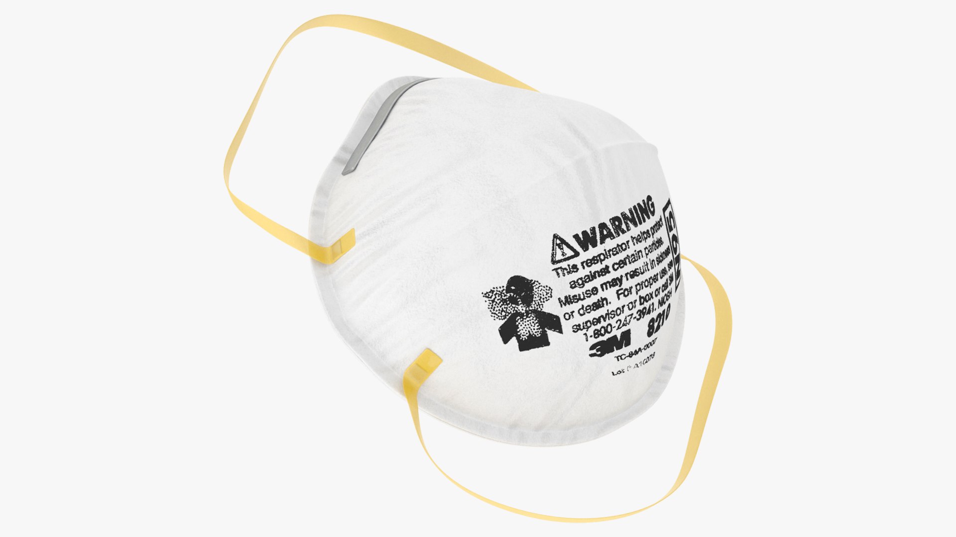 Particulate Respirator 3M 8210 N95 Class 3D model preview