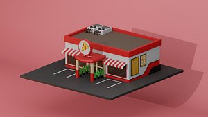Low Poly Pizzeria-Pizza Place 3D