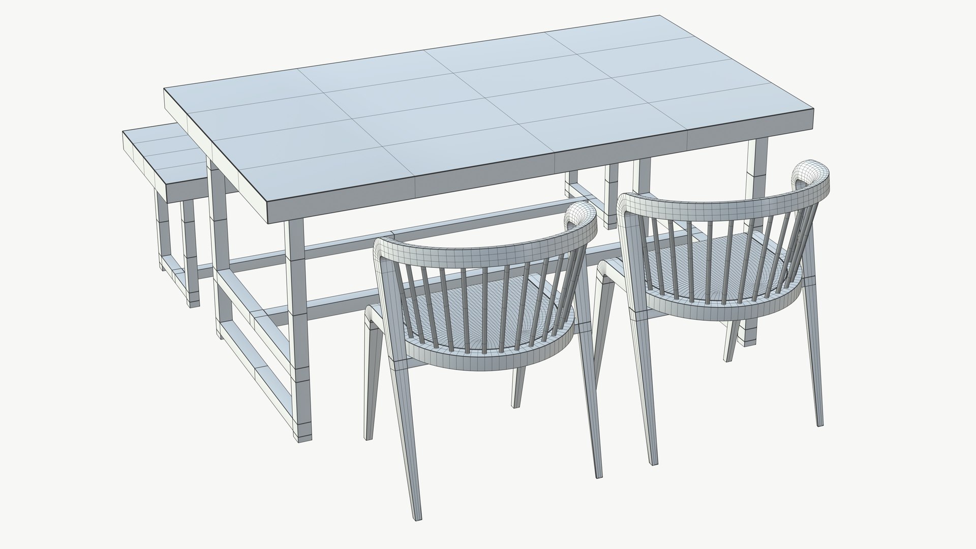 Wood Dining Table Chair Modern 3D Model - TurboSquid 1998897