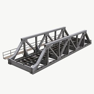 Railway Steel Bridge 3D model