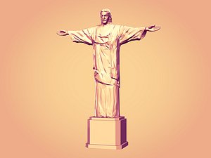 Polygonal - LowPoly Jesus Christ the Redeemer Statue
