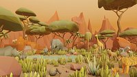 Complet Edition Savannah Biome Low Poly