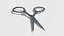 3D Silver scissors OBJ