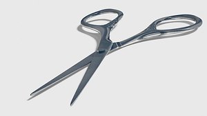 3D Silver scissors OBJ