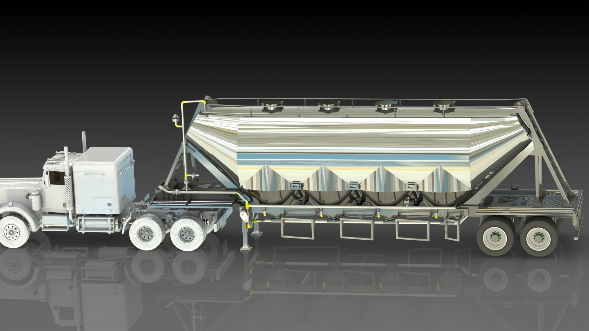 3D model hooper truck 55m3 TurboSquid 2113462