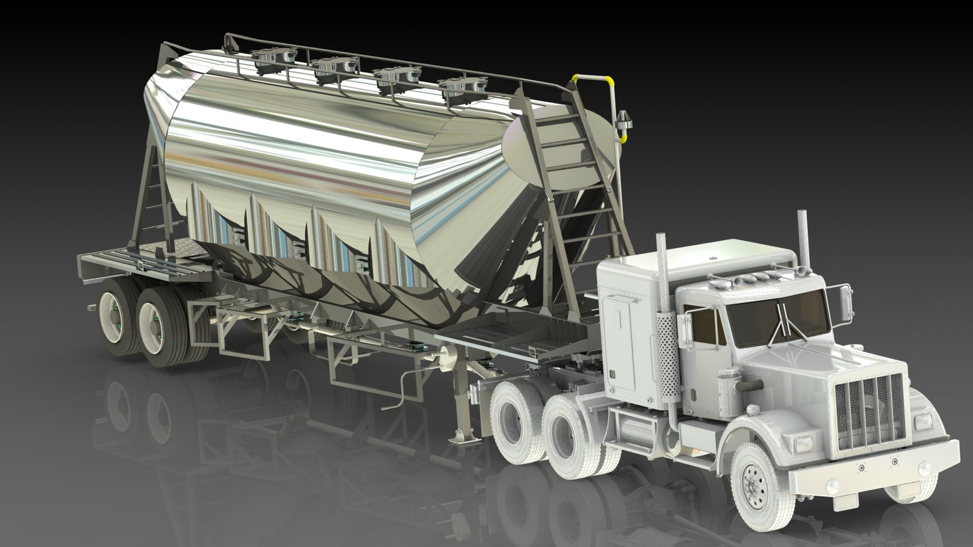 3D model hooper truck 55m3 TurboSquid 2113462