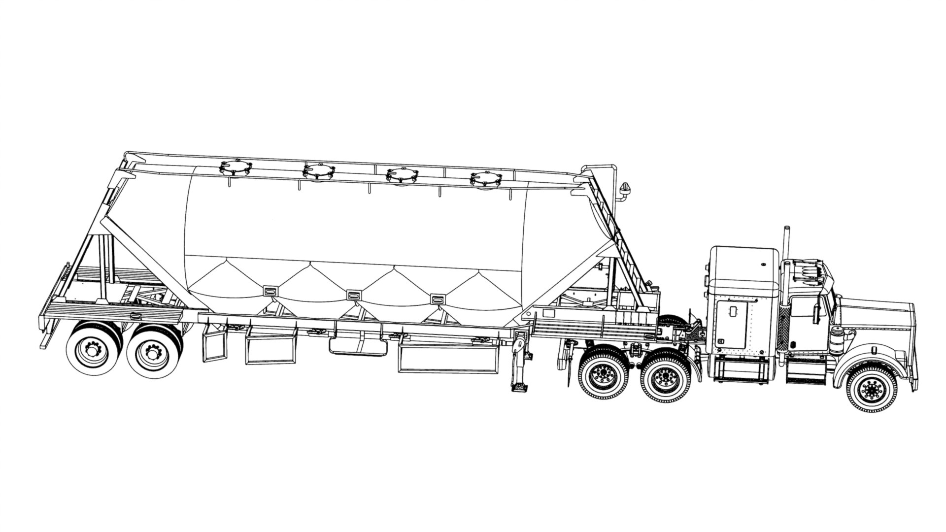 3D model hooper truck 55m3 TurboSquid 2113462