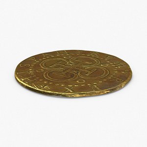 gold-coins-dirty---coin-2-flat 3D model