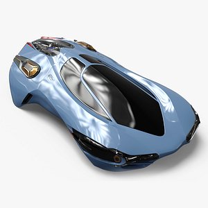 Futuristic Flying Car Blue