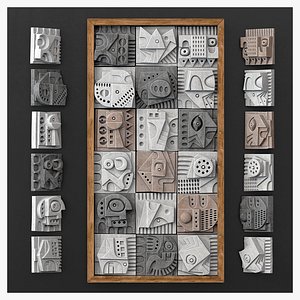 Panel Medium decorative cube Hieroglyphs n6