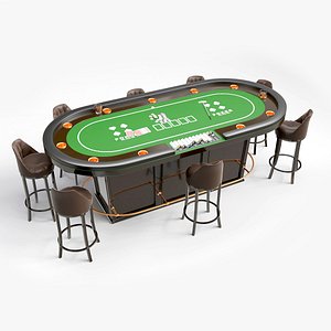 Set for a poker room 3D model