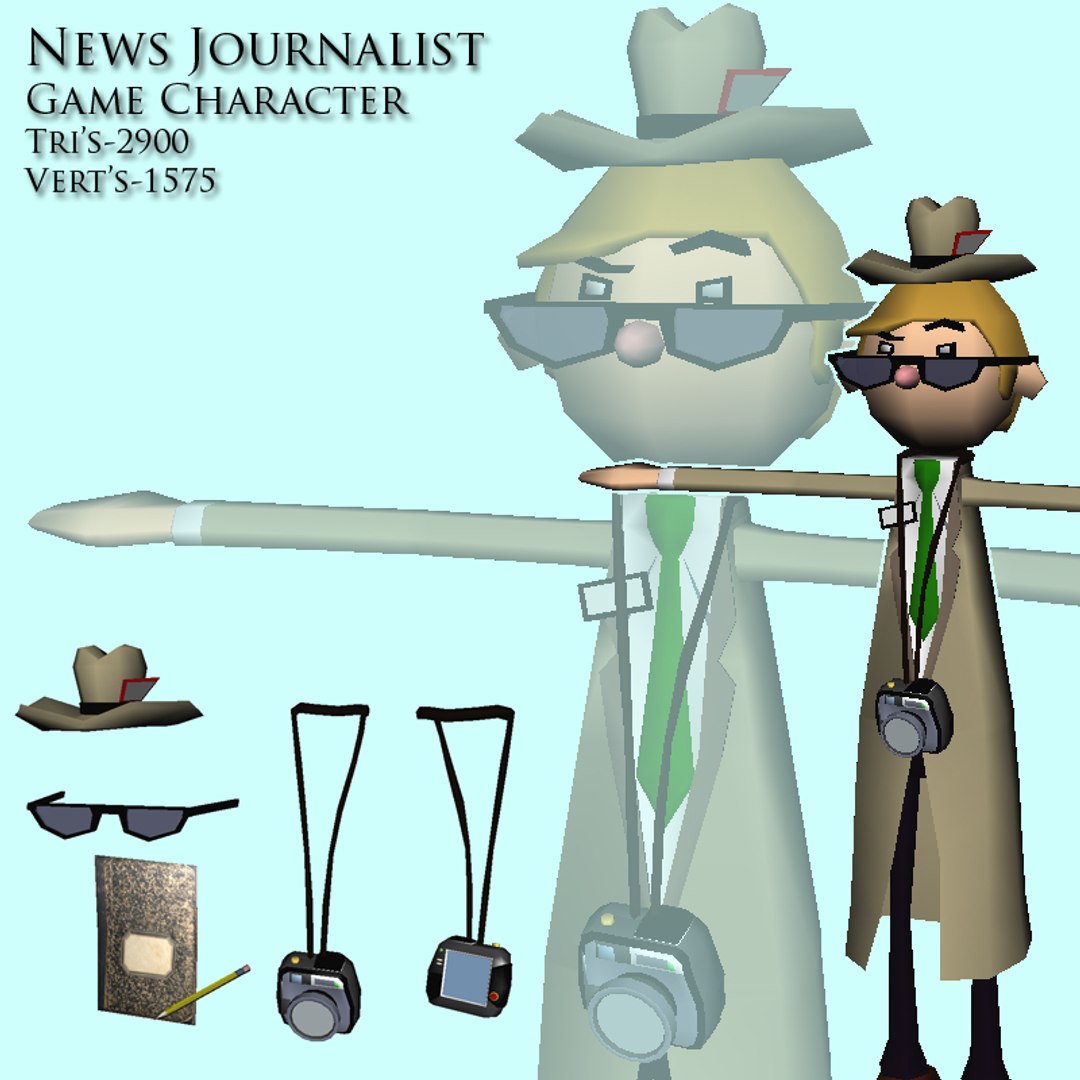 News Reporter Man Character 3d Model