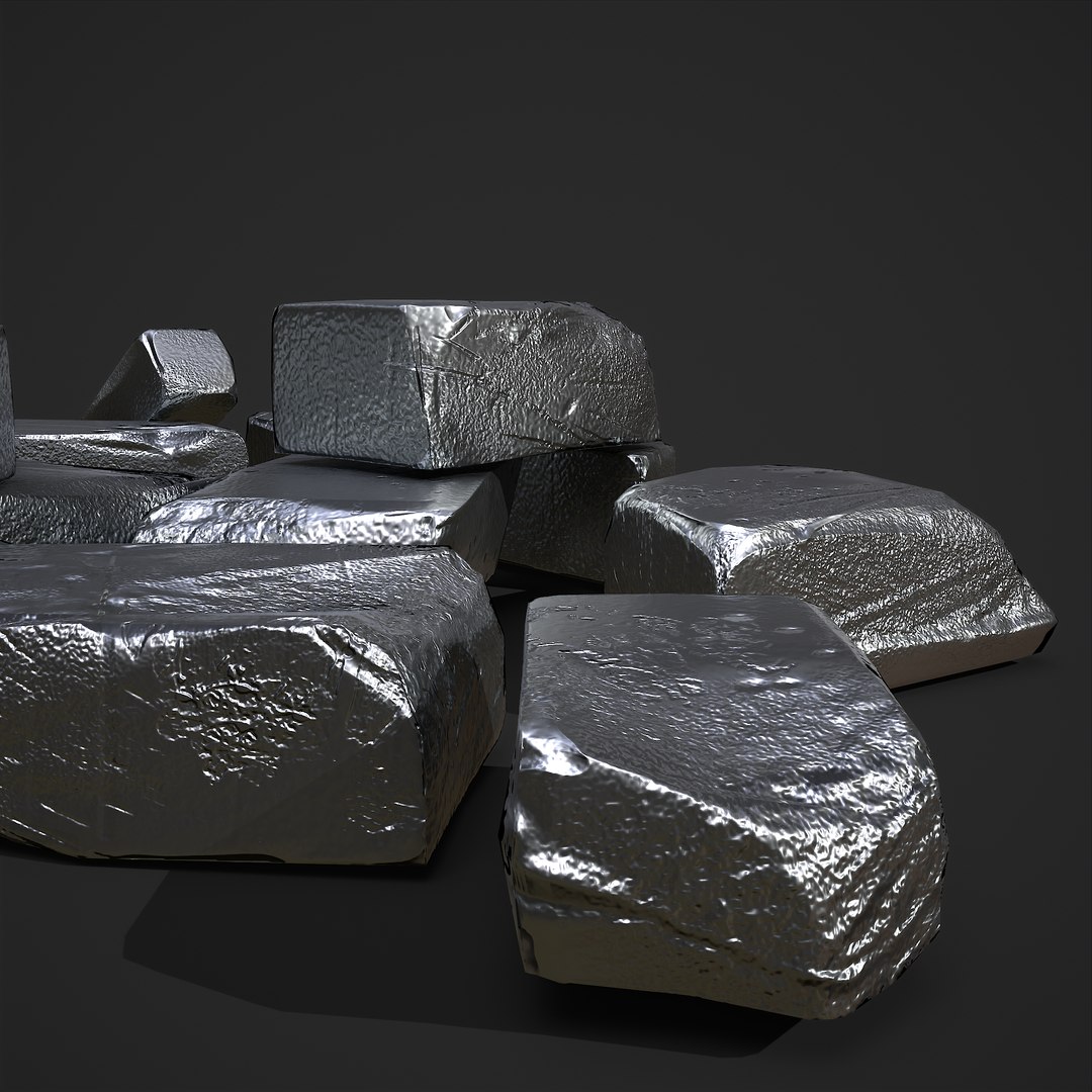 Pewter Chunks 3D model - TurboSquid 1758799