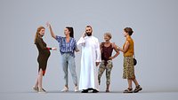 Basics0495 - A set containing 5 models of male and female adults standing in casual attire in public
