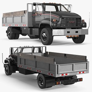Chevrolet Kodiak C6500 Utility Stake Truck Black-Gray Simplified