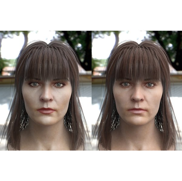 woman head female human 3d max