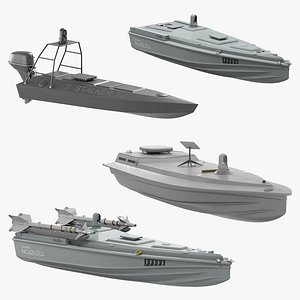 3D Pack set of 4 ukrainian naval drones include magura avdiivka stalker