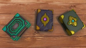 Stylized fantasy books PBR low-poly 3D 3D model