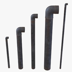 3d iron pipes elbow attachment