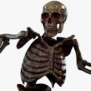 Skeleton Undead Warrior Bloody - Rigged-Animated-Lowpoly-Game Ready