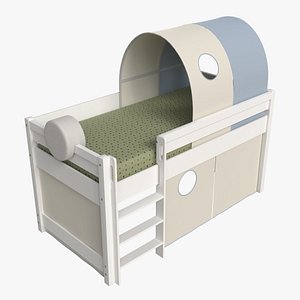 3D Cilek Montes Loft Bed with Canopy-tunnel