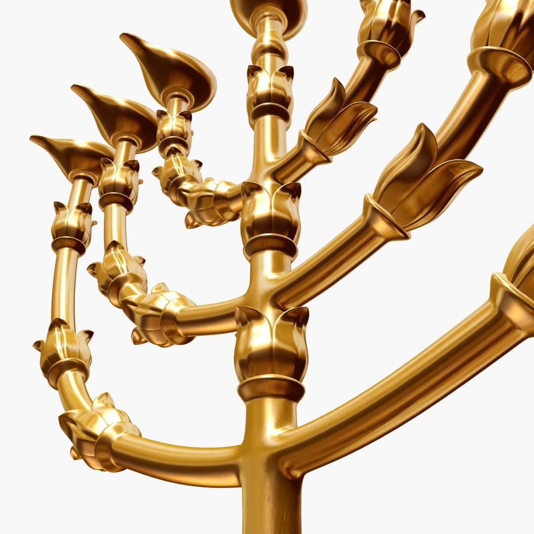 Golden Lampstand Menorah 3d Max