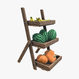 3D Medieval Fruit Basket 12 model