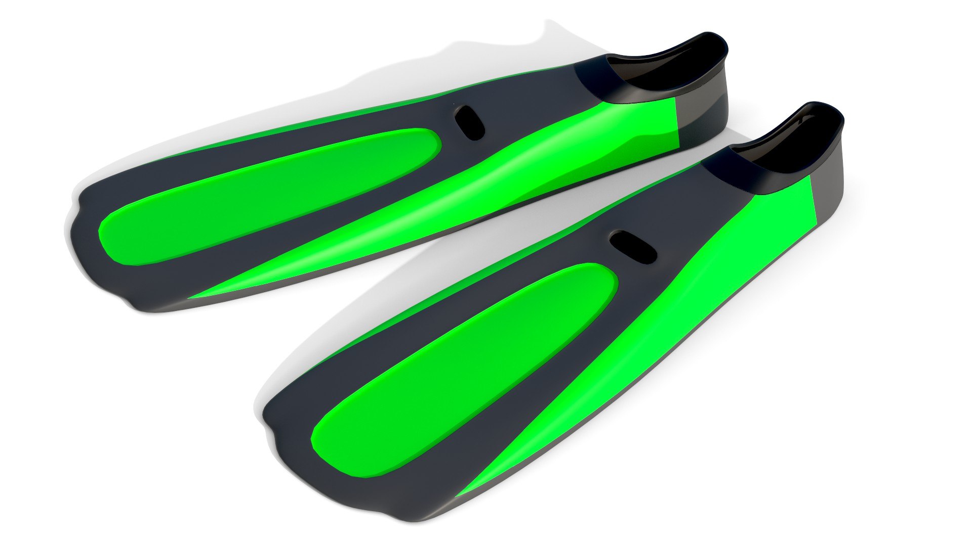 Dive Flippers Green 3D Model - TurboSquid 2150985
