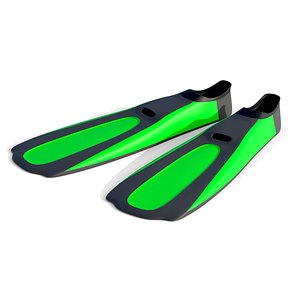 Dive Flippers Green 3D model
