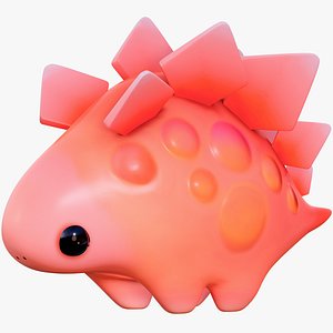 Dinosaur Cartoon Orange Animated PBR